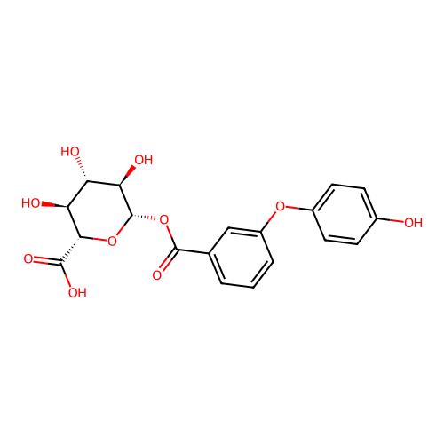 beta-D-Glucopyranuronic acid, 1-[3-(4-hydroxyphenoxy)benzoate] structure