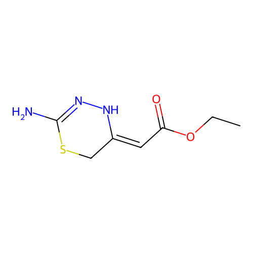 ethyl (2Z)-2-(2-amino-4H-1,3,4-thiadiazin-5-ylidene)acetate structure