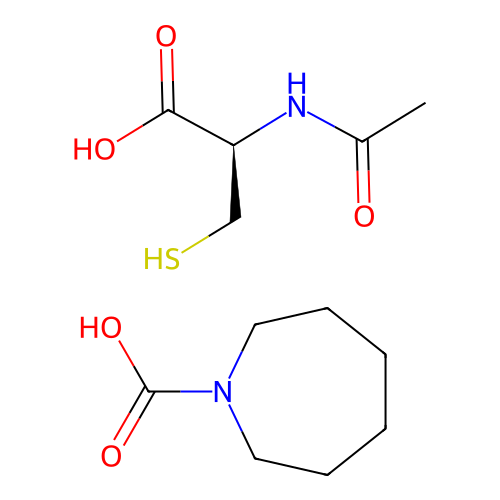 L-Cysteine, N-acetyl-, hexahydro-1H-azepine-1-carboxylate (ester) structure