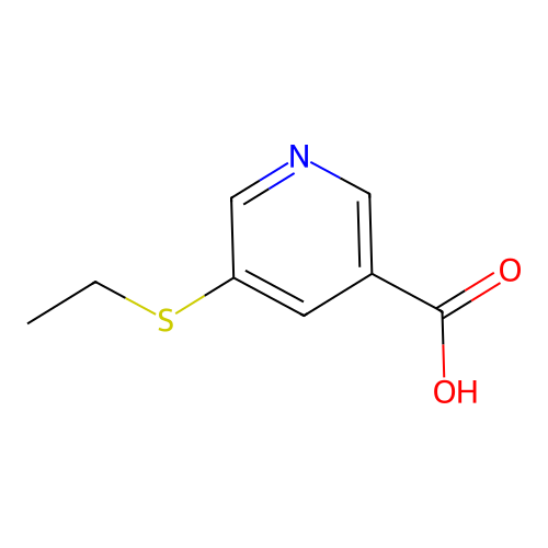 5-(Ethylthio)nicotinic acid structure