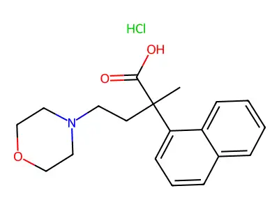 4-Morpholinebutyric acid, alpha-methyl-alpha-1-naphthyl-, hydrochloride structure