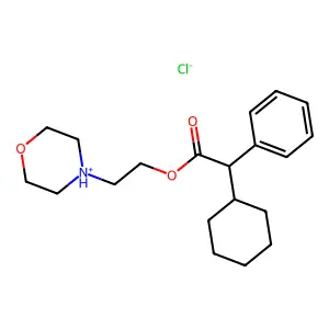 Acetic acid, 2-cyclohexyl-2-phenyl-, (2-morpholinoethyl) ester, hydrochloride structure