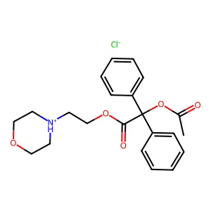 Acetic acid, 2-acetoxy-2,2-diphenyl-, (2-morpholinoethyl) ester, hydrochloride structure
