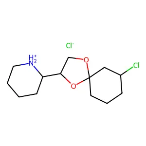 1,4-Dioxaspiro(4.5)decane, 7-chloro-2-(2-piperidyl)-, hydrochloride, alpha- structure