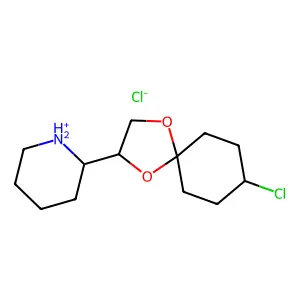 1,4-Dioxaspiro(4.5)decane, 8-chloro-2-(2-piperidyl)-, hydrochloride, beta- structure