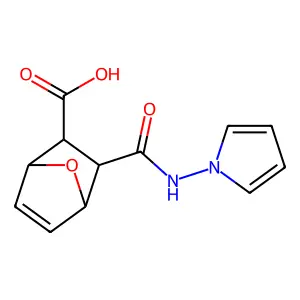 2-(Pyrrol-1-ylcarbamoyl)-7-oxabicyclo[2.2.1]hept-5-ene-3-carboxylic acid structure