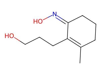 3-(6-Hydroxyimino-2-methylcyclohexen-1-yl)propan-1-ol structure