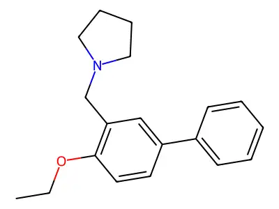 Pyrrolidine, 1-((4-ethoxy(1,1'-biphenyl)-3-yl)methyl)- structure