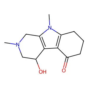 4-Hydroxy-2,9-dimethyl-1,3,4,6,7,8-hexahydropyrido[3,4-b]indol-5-one structure