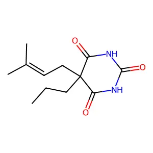 Barbituric acid, 5-(3-methyl-2-butenyl)-5-propyl- structure