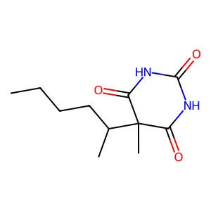 Barbituric acid, 5-methyl-5-(1-methylpentyl)- structure