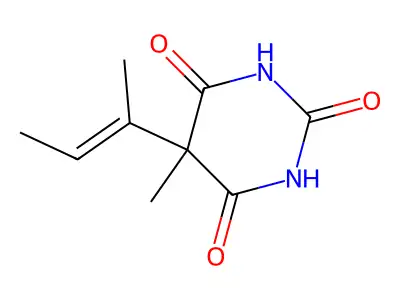 Barbituric acid, 5-methyl-5-(1-methyl-1-propenyl)- structure