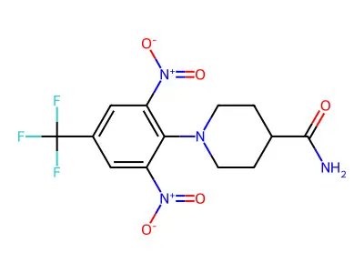 1-(2,6-Dinitro-4-(trifluoromethyl)phenyl)-4-piperidinecarboxamide structure