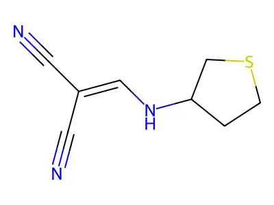 2-(((Tetrahydrothiophen-3-yl)amino)methylene)malononitrile structure
