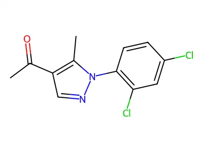 1-[1-(2,4-dichlorophenyl)-5-methyl-1H-pyrazol-4-yl]ethan-1-one structure