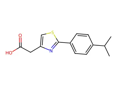 2-(2-(4-(Propan-2-yl)phenyl)-1,3-thiazol-4-yl)acetic acid structure