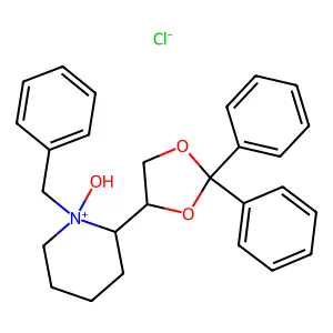 1-Benzyl-2-(2,2-diphenyl-1,3-dioxolan-4-yl)-1-hydroxypiperidin-1-ium chloride structure