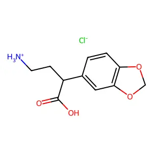 Butyric acid, 4-amino-2-(3,4-methylenedioxyphenyl)-, hydrochloride structure