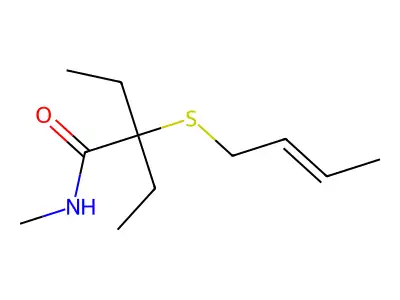 2-(2-丁烯硫基)-2-乙基-N-甲基丁酰胺 structure