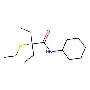N-环己基-2-乙基-2-乙硫基丁酰胺 structure