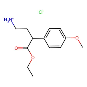 Ethyl 4-amino-2-(4-methoxyphenyl)butanoate--hydrogen chloride (1/1) structure