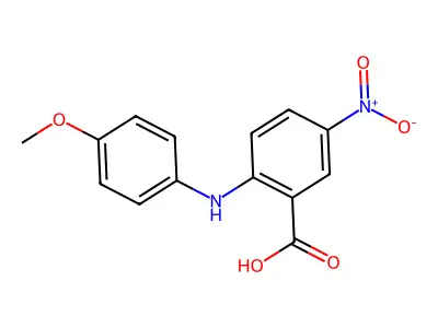 2-(4-Methoxyanilino)-5-nitrobenzoic acid structure