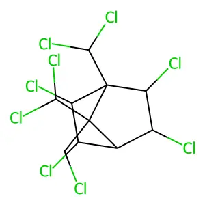 2,3,5,6,8,8,9,10,10-Nonachlorobornane structure