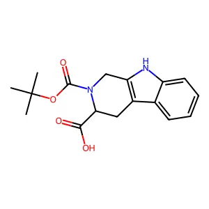 N-alpha-(t-Butyloxycarbonyl)-1,2,3,4-tetrahydronorharman-L-3-carboxylic acid structure
