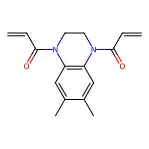 Quinoxaline, 1,2,3,4-tetrahydro-1,4-diacryloyl-6,7-dimethyl- structure