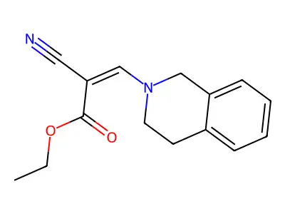 ethyl 2-cyano-3-(3,4-dihydro-1H-isoquinolin-2-yl)prop-2-enoate structure