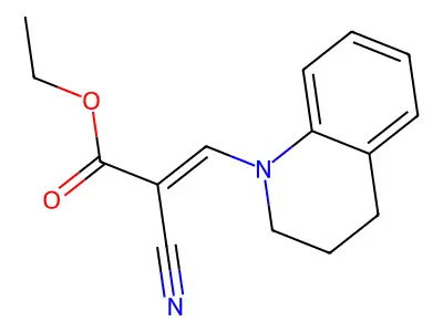 2-Cyano-3-(3,4-dihydro-2H-quinolin-1-YL)-acrylic acid ethyl ester structure