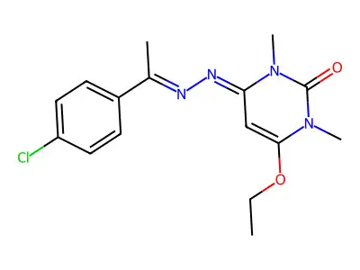 (4E)-4-[(E)-1-(4-chlorophenyl)ethylidenehydrazinylidene]-6-e structure