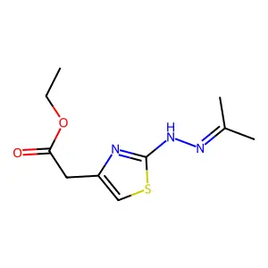 Ethyl 2-[2-(2-propan-2-ylidenehydrazinyl)-1,3-thiazol-4-yl]acetate structure