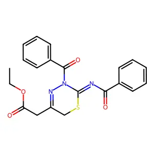 ethyl 2-(3-benzoyl-2-benzoylimino-6H-1,3,4-thiadiazin-5-yl)acetate structure