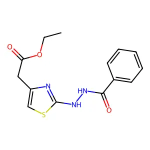 Ethyl 2-[2-(2-benzoylhydrazinyl)-1,3-thiazol-4-yl]acetate structure