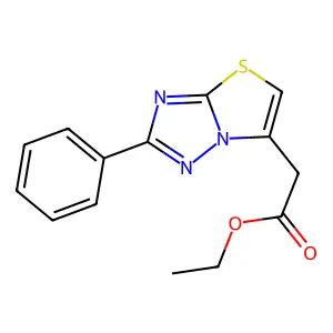 Ethyl (2-phenyl(1,3)thiazolo(3,2-b)(1,2,4)triazol-6-yl)acetate structure