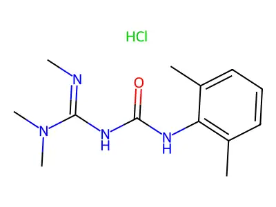 Urea, ((dimethylamino)(methylamino)methylene)(2,6-dimethylphenyl)-, monohydrochloride structure