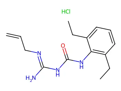 Urea, N-((allylamino)iminomethyl)-N'-(2,6-diethylphenyl)-, monohydrochloride structure