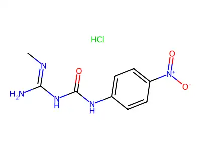Urea, N-(imino(methylamino)methyl)-N'-(4-nitrophenyl)-, monohydrochloride structure