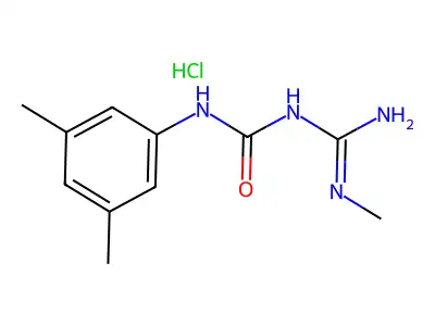 Urea, N-(3,5-dimethylphenyl)-N'-(imino(methylamino)methyl)-, monohydrochloride structure