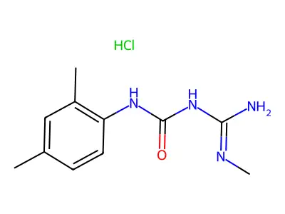 Urea, N-(2,4-dimethylphenyl)-N'-(imino(methylamino)methyl)-, monohydrochloride structure