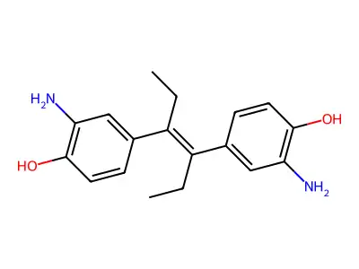 Phenol, 4,4'-(1,2-diethyl-1,2-ethenediyl)bis(2-amino-, (E)- structure