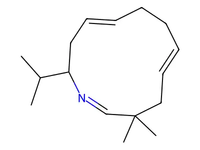 3,3-Dimethyl-12-isopropyl-1-aza-1,5,9-cyclododecatriene structure