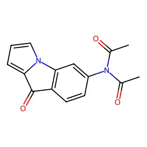 N-acetyl-N-(4-oxopyrrolo[1,2-a]indol-7-yl)acetamide structure