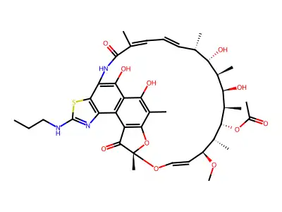 Ansamycin: Rifamycin derivative R-198 structure