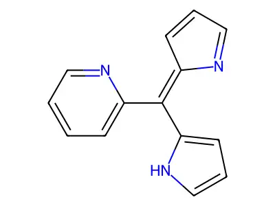 2-[1H-pyrrol-2-yl(pyrrol-2-ylidene)methyl]pyridine structure