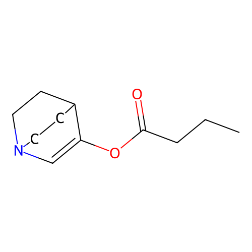 Butanoic acid, 1-azabicyclo[2.2.2]oct-2-en-3-yl ester structure