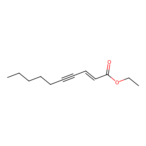 Ethyl (E)-2-decen-4-ynoate structure