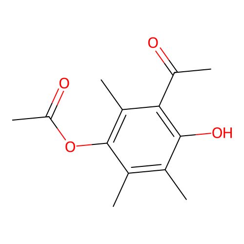 3-Acetyl-4-hydroxy-2,5,6-trimethylphenyl acetate structure