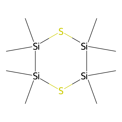 2,2,3,3,5,5,6,6-Octamethyl-1,4-dithiacyclohexasilane structure